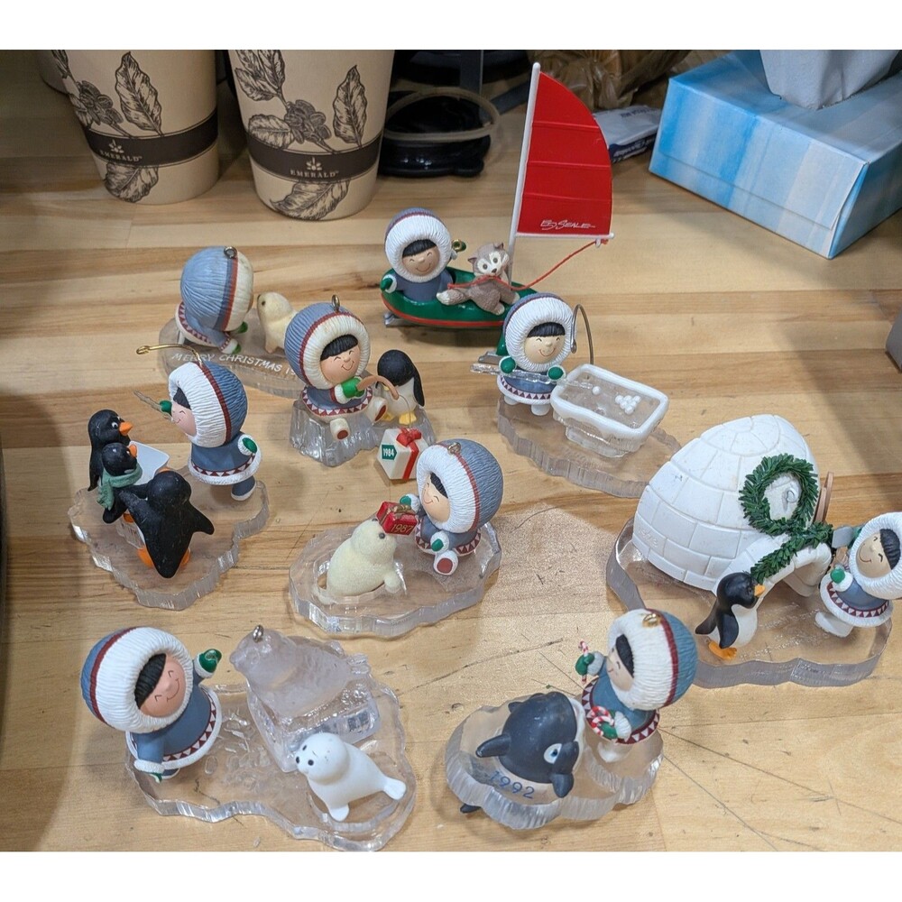 Hallmark Frosty Friends Ornament Collection 1980-1996 Hallmark, 9 Piece